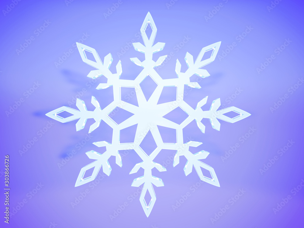 abstraction with eight-pointed 3D snowflake abstraction with eight-pointed 3D snowflake