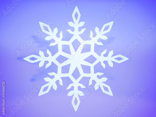 abstraction with eight-pointed 3D snowflake