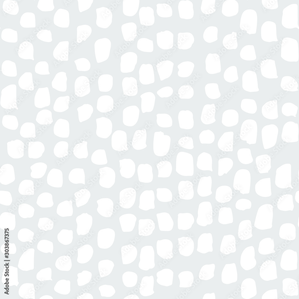 Seamless pattern with irregular spots. Sketchy hand drawn graphic for design of fabric print, paper card, table cloth, fashion