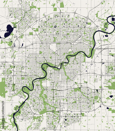 map of the city of Edmonton, Canada photo