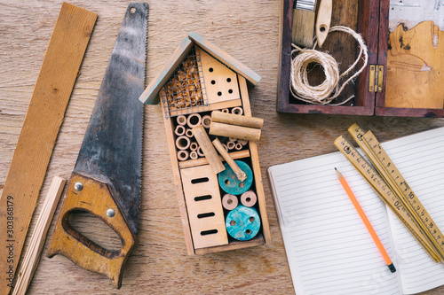 Making wooden insect house