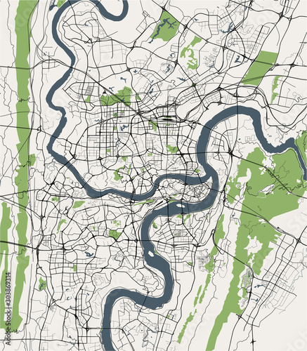 map of the city of Chongqing, China photo