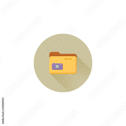 folder with photo files colorful vector flat icon