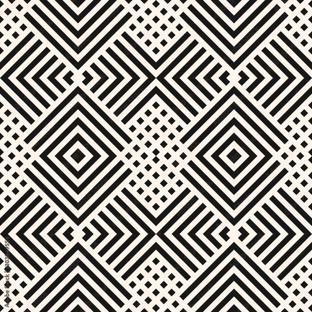 Vector geometric seamless pattern with diagonal, lines, squares, grid, chevron Vector geometric seamless pattern with diagonal, lines, squares, grid, chevron