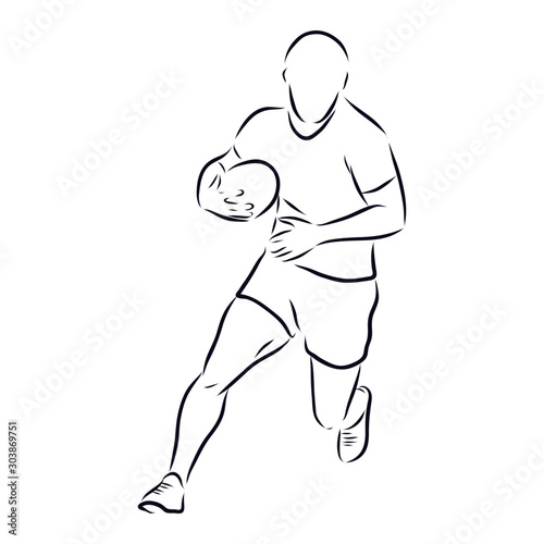 vector illustration of man rugby player 