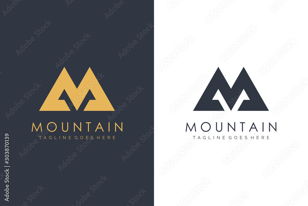 Mountain Logo Letter M Flat Vector Logo Design Template Element Stock ...