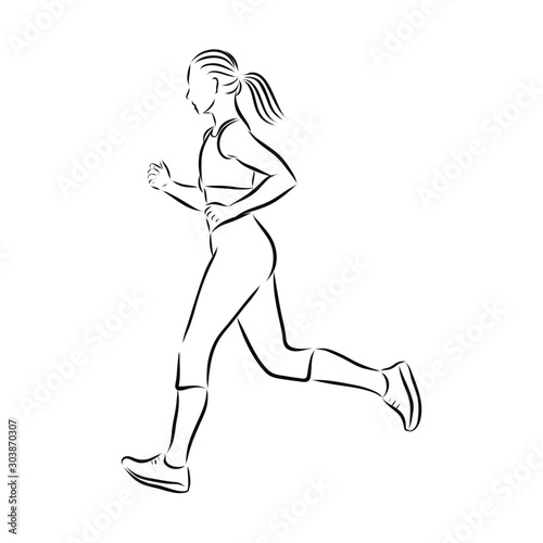 silhouette of a woman running 