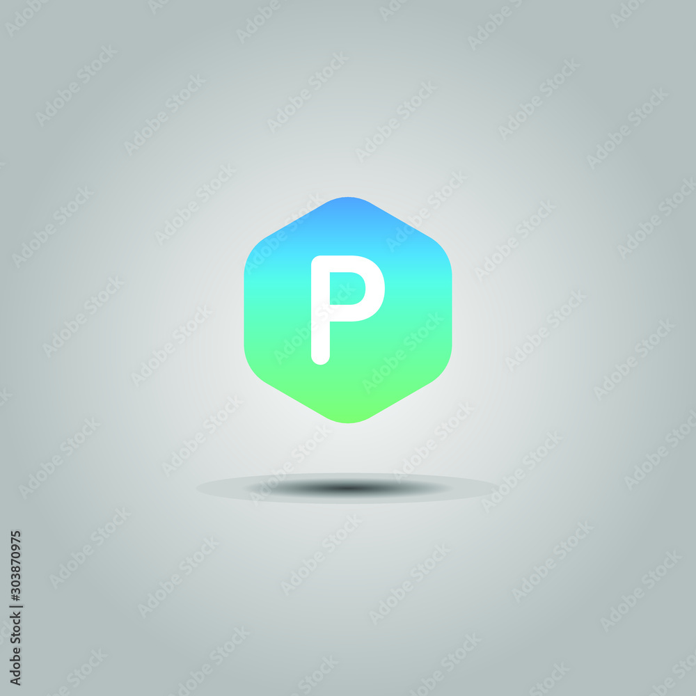 Abstract letter P logo design template. Colorful creative hexagon sign. Universal vector icon. Abstract letter P logo design template. Colorful creative hexagon sign. Universal vector icon.