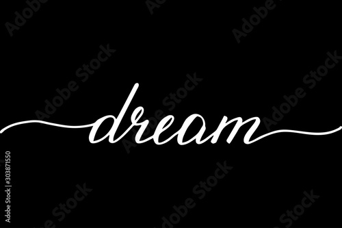 Dream handwritten text vector script
