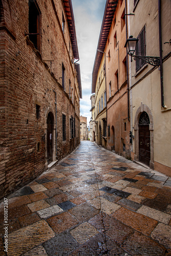Volterra medieval town Picturesque  houses Alley in Tuscany Italy © Alice_D