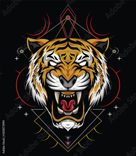 Ferocious tiger roars