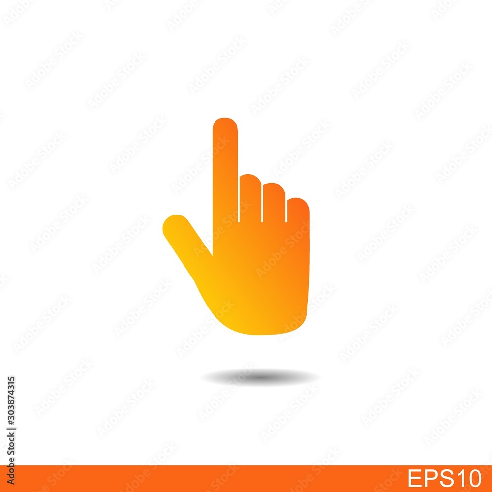 Fototapeta premium hand click icon on white background.vector Illustration