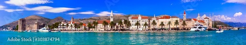 Panoramic view of Trogir town in Croatia, popular tourist destination and historic place in Dalmatia © Freesurf