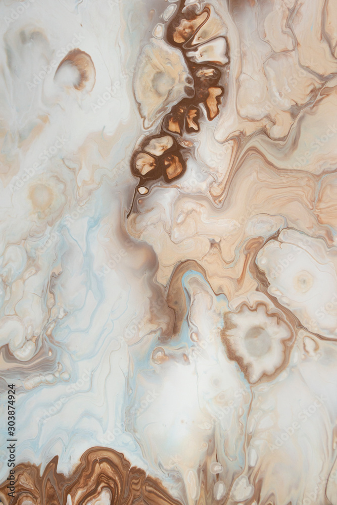Abstract acrylic painting liquid pouring marble