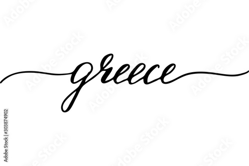 Greece handwritten text vector