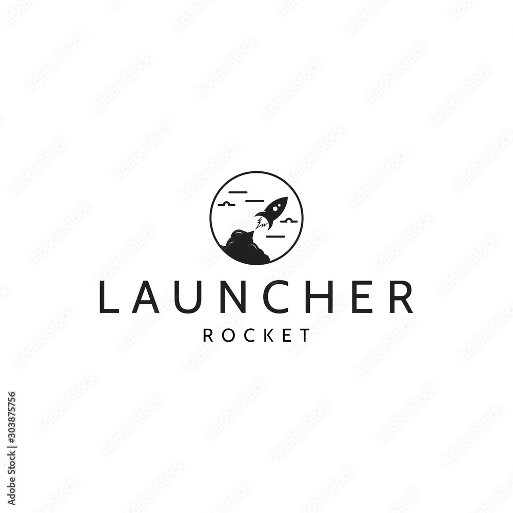 Rocket logo design in modern style