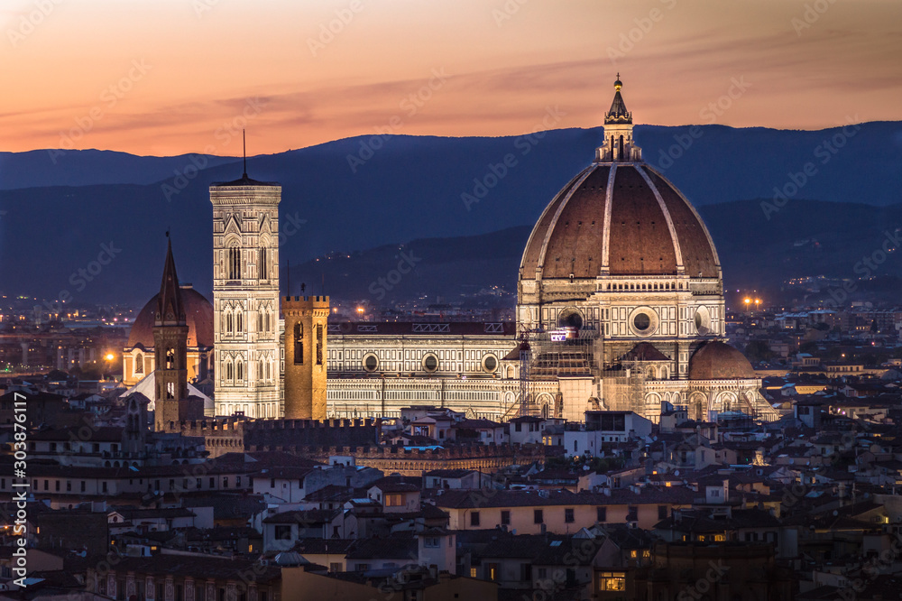 Sunset in florence italy