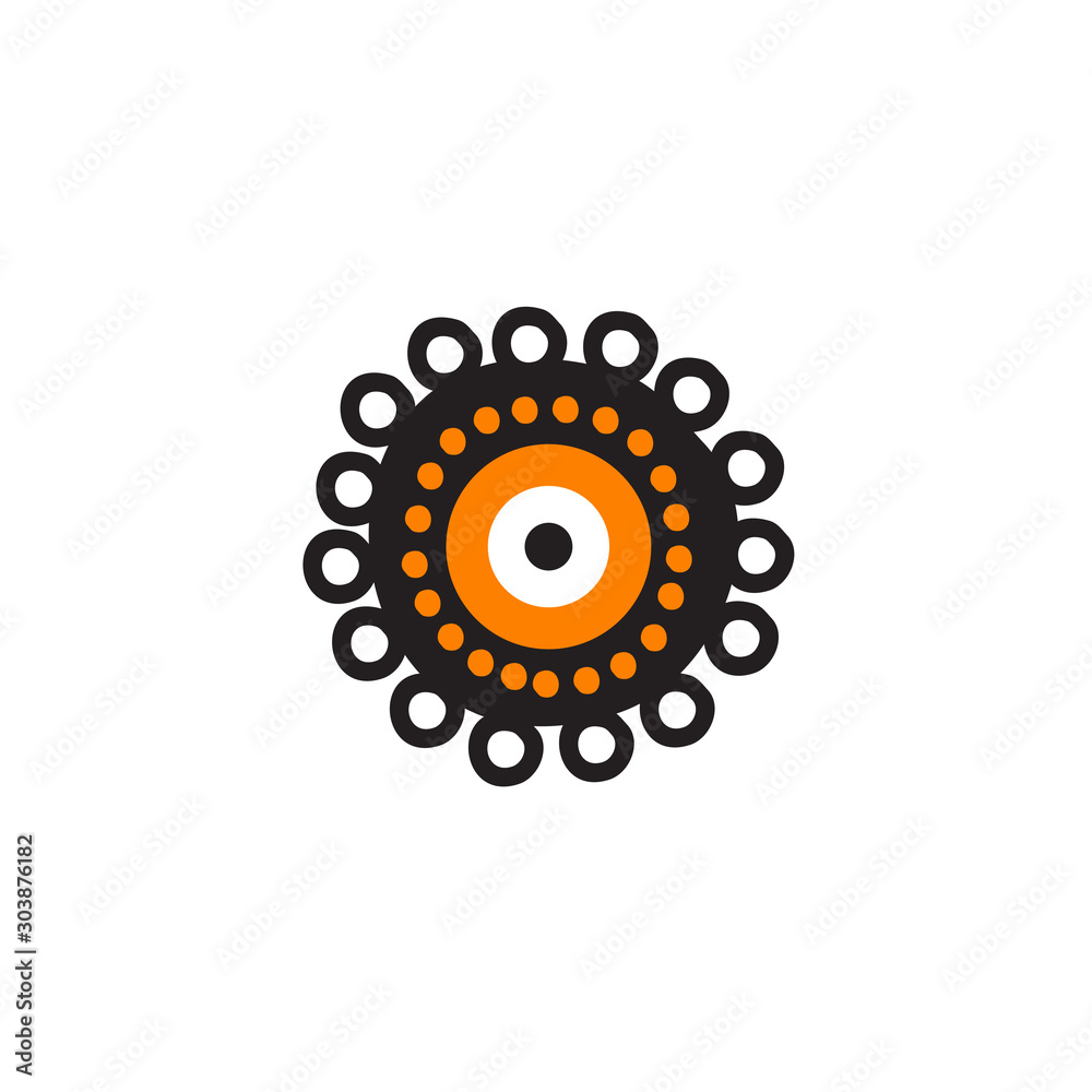 Aboriginal art dots painting icon logo design Aboriginal art dots painting icon logo design