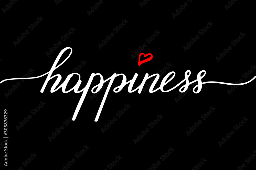 Happiness handwritten text vector