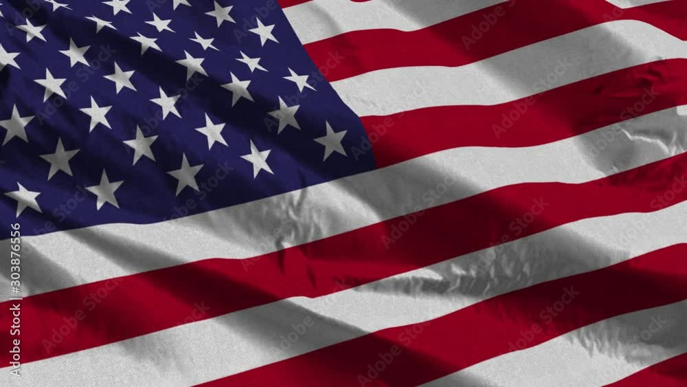 America Nation flag slow motion