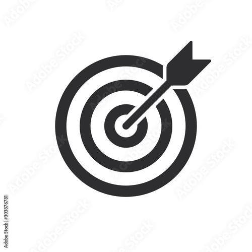 Target (bullseye) with arrow line art icon for apps and websites