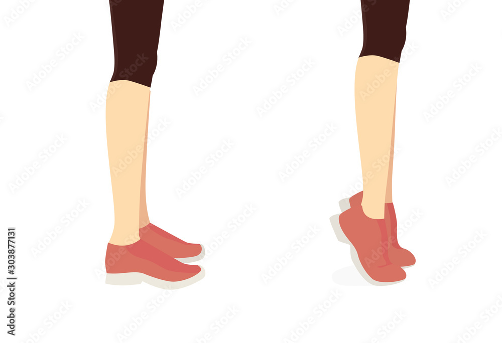 Tip toe calf exercise top