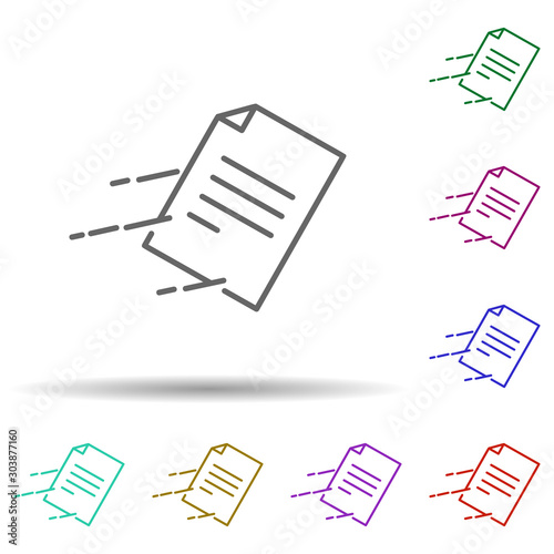 Fast mail multi color icon. Simple thin line, outline vector of speed icons for ui and ux, website or mobile application