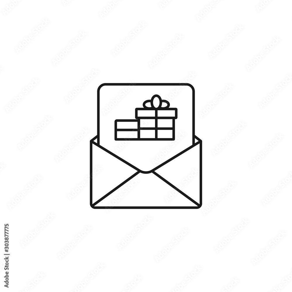 birthday mail - minimal line web icon. simple vector illustration. concept for infographic, website or app. birthday mail - minimal line web icon. simple vector illustration. concept for infographic, website or app.
