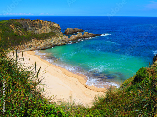 View of the beach of Mexota in Serantes, Tapia de Casariego - Asturias, Spain photo