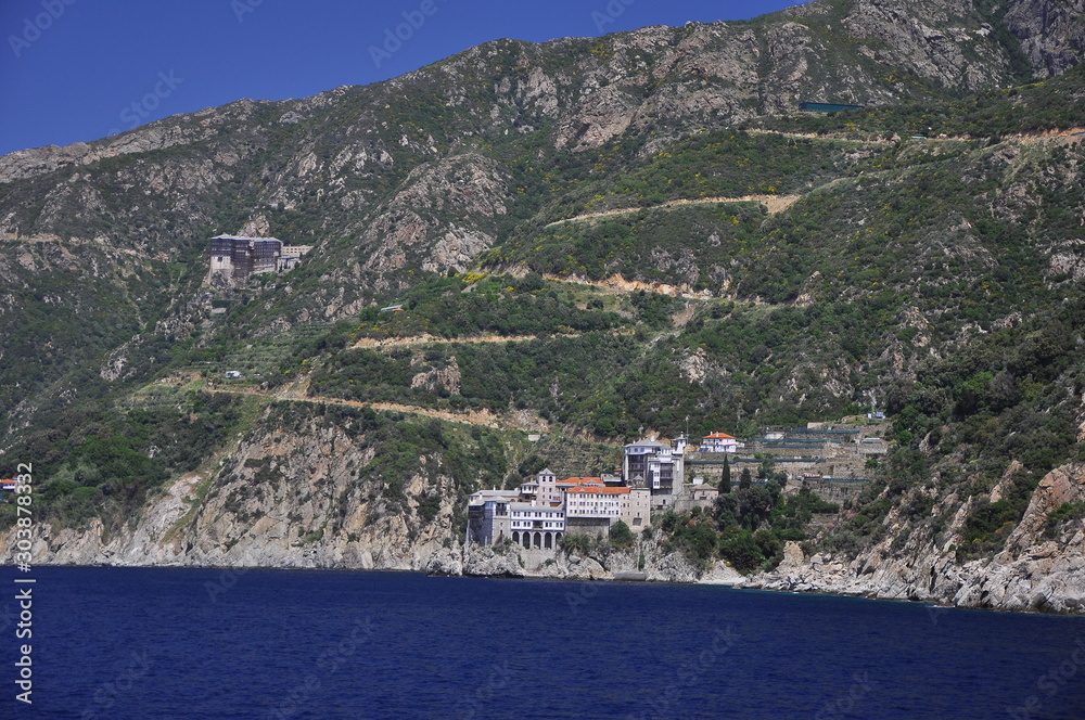 Athos - Holy Mountain in Greece with ancient monasteries