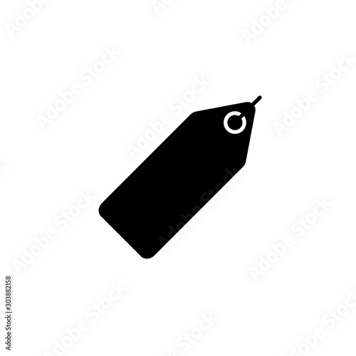 price tag black icon. vector illustration
