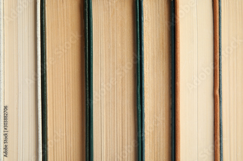 Many old books as background, top view