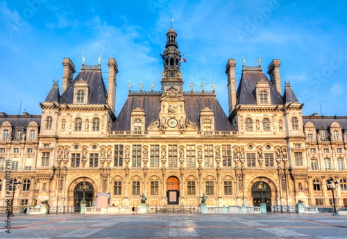 City Hall (Hotel de Ville) in Paris, France photo