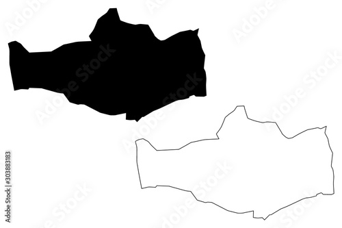 Umnugovi Province (aimags, Provinces of Mongolia) map vector illustration, scribble sketch Omnogovi Aimag map....