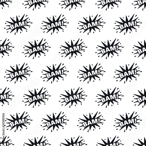 Comic boom bam pattern seamless