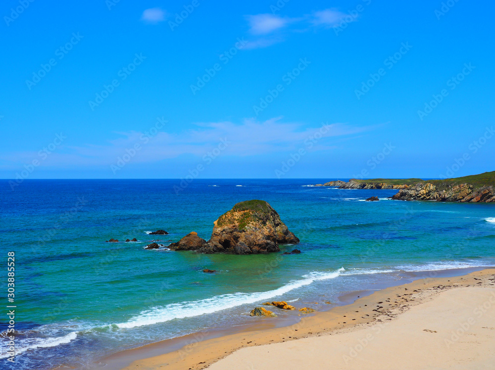 View of the beach of Penarronda in Asturias - Spain View of the beach of Penarronda in Asturias - Spain