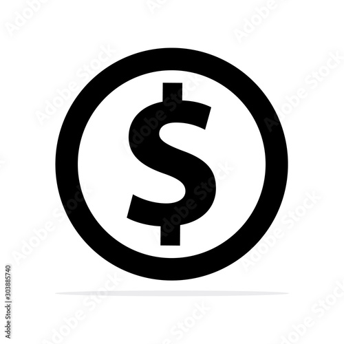 Wallpaper Mural Dollar coin icon. Vector concept illustration for design. Torontodigital.ca
