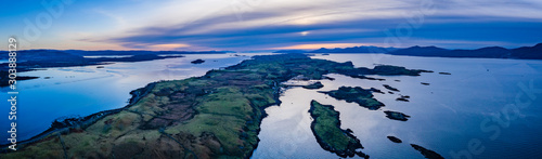Fotografia aerial panorama of loch linnhe on the west coast of scotland in the argyll regio