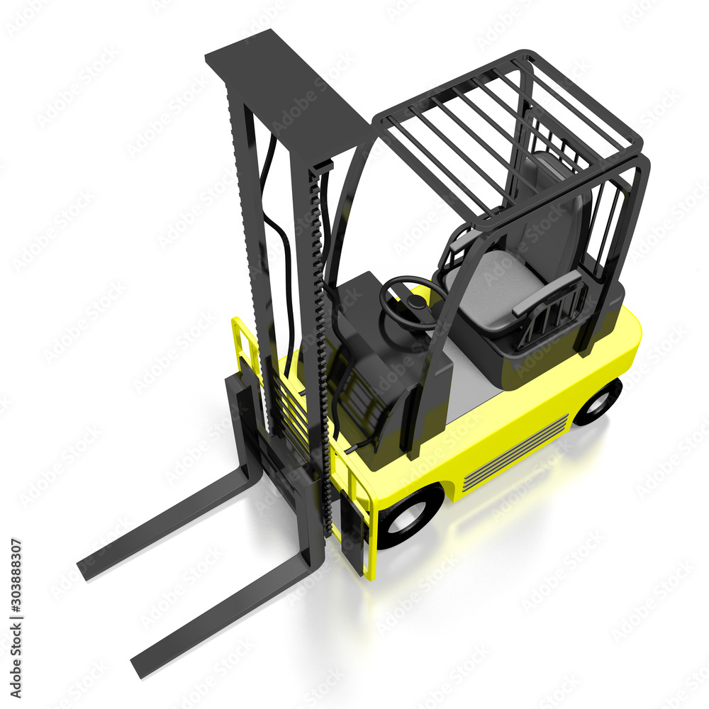 Forklift machine - 3D rendering Forklift machine - 3D rendering
