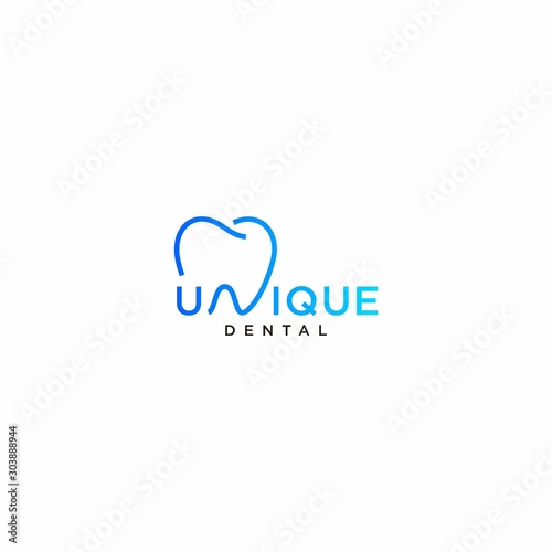 Unique and creative wordmark logo design of dentist medical care center with clean background - EPS10 - Vector.