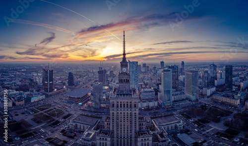 Warszawa - zachód słońca