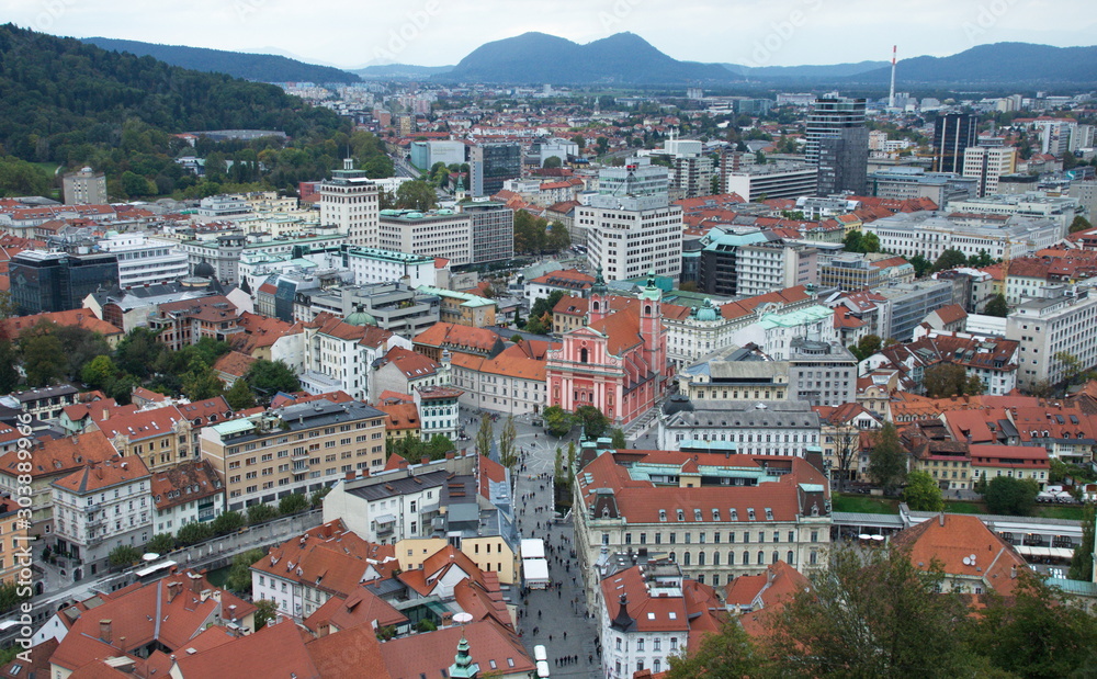 Blick von der Festung auf Ljubljana