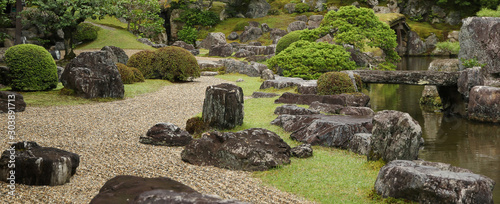 Panorama of a japanese garden (Sanbo-in)