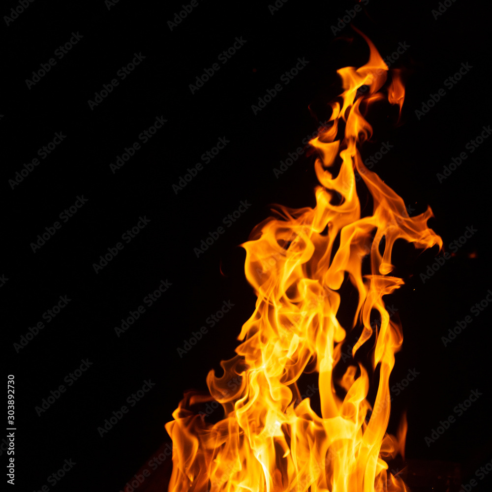 Fire on black background. Fire on black background.