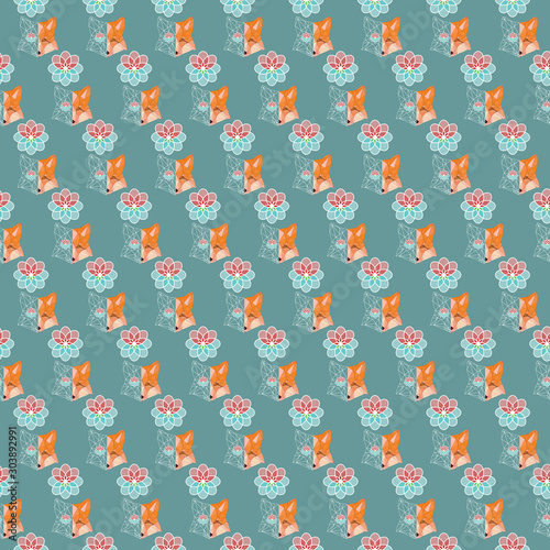 Polygonal portrait of a Fox close-up, suitable for decoration of children's rooms or the textile industry.
