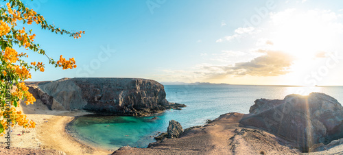 View  on Papagayo beach, Lanzarote, Canary Islands, Spain