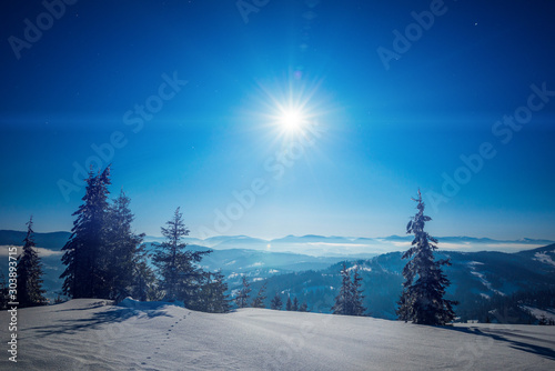 Mesmerizing landscape of snowy ski slope