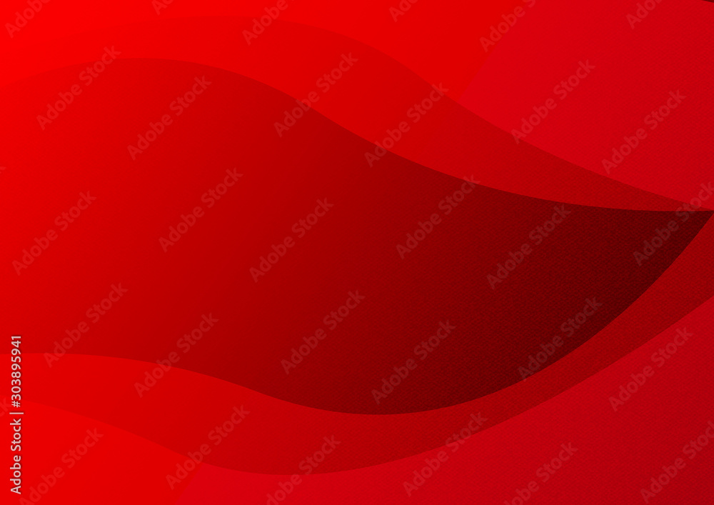 Red background, Abstract wave on fabric texture. Vector illustration. eps 10