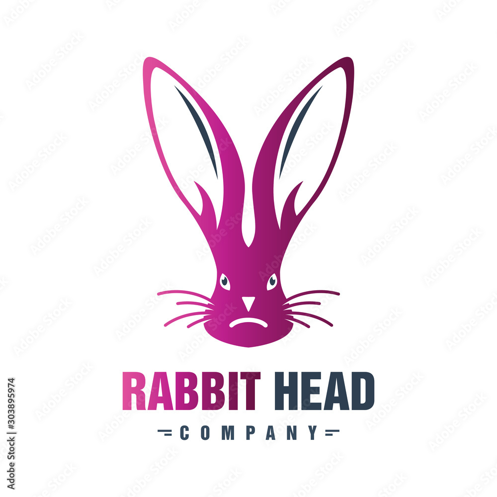 Rabbit head animal logo design Rabbit head animal logo design