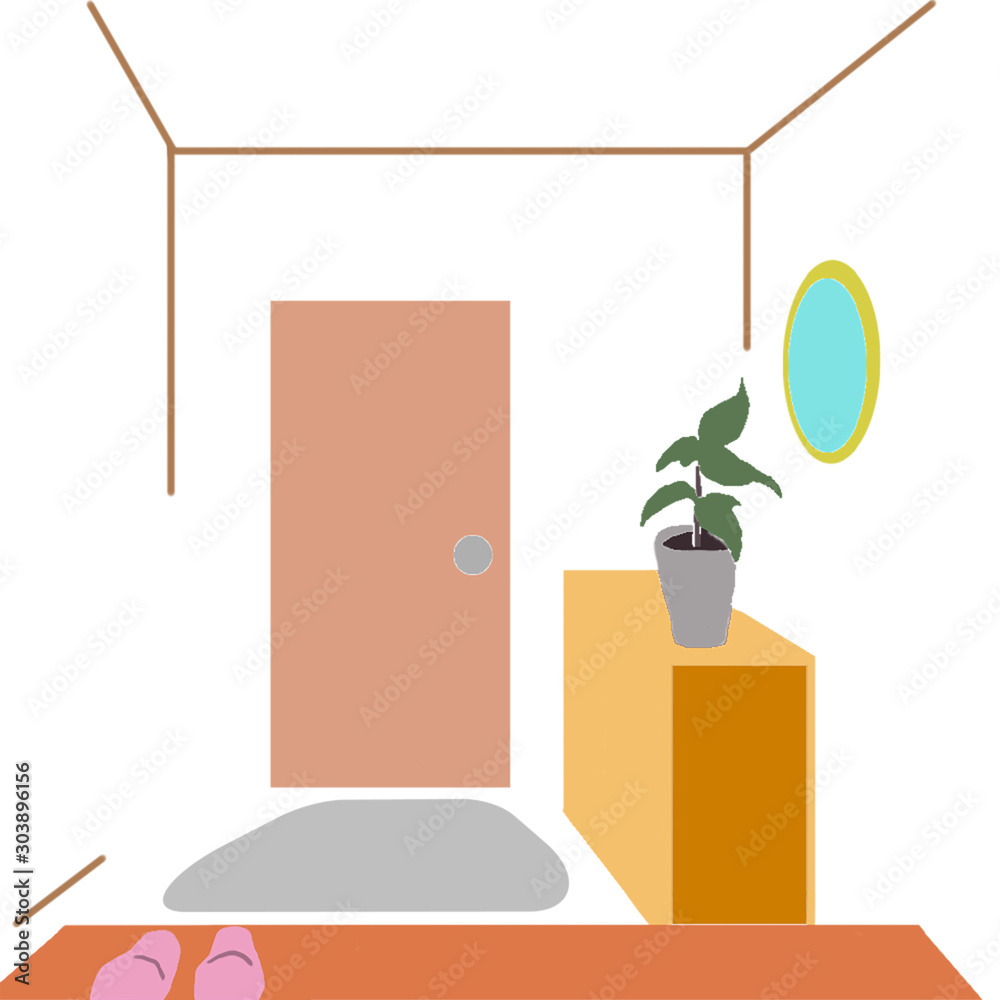 玄関 家 ドア 入口 シンプル Stock Illustration Adobe Stock